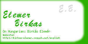 elemer birkas business card